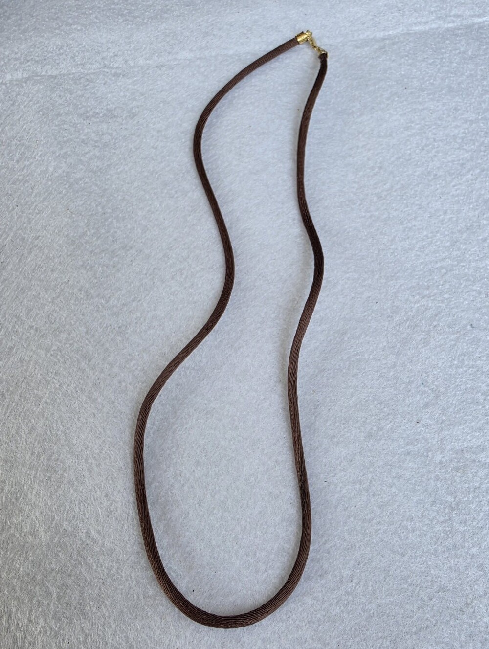 17" Brown Satin Cord Necklace with 14K Gold Clasp • 1.72g